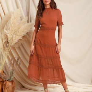 Burnt Orange Dress Bridesmaid LuLus Small